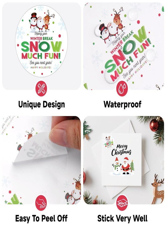 Anwyll Happy Holidays Stickers - 120Pcs 2Inch Holiday Envelope Seal Label Sticker Self Adhesive Merry Christmas Gift Stickers Hope Your Winter Break is Snow Much Fun Sticker for Card Student Teacher - Image 3